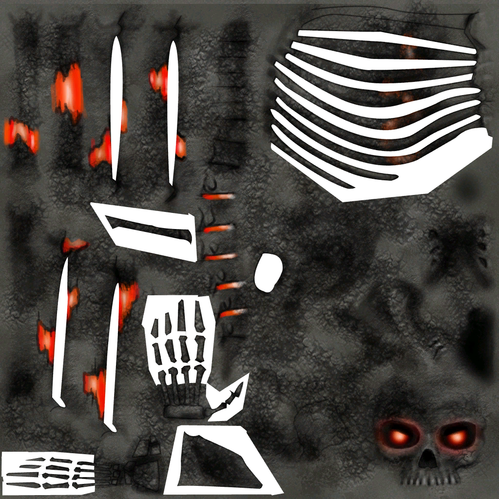 Skeleton quemado