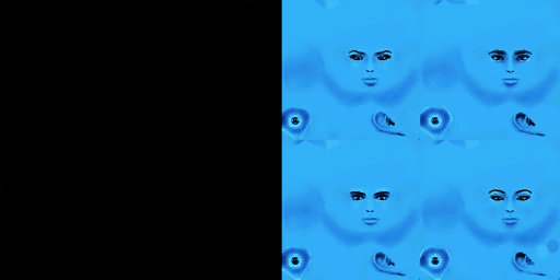 Human female skin bodypaint ghost