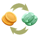 Icon currency exchange coins